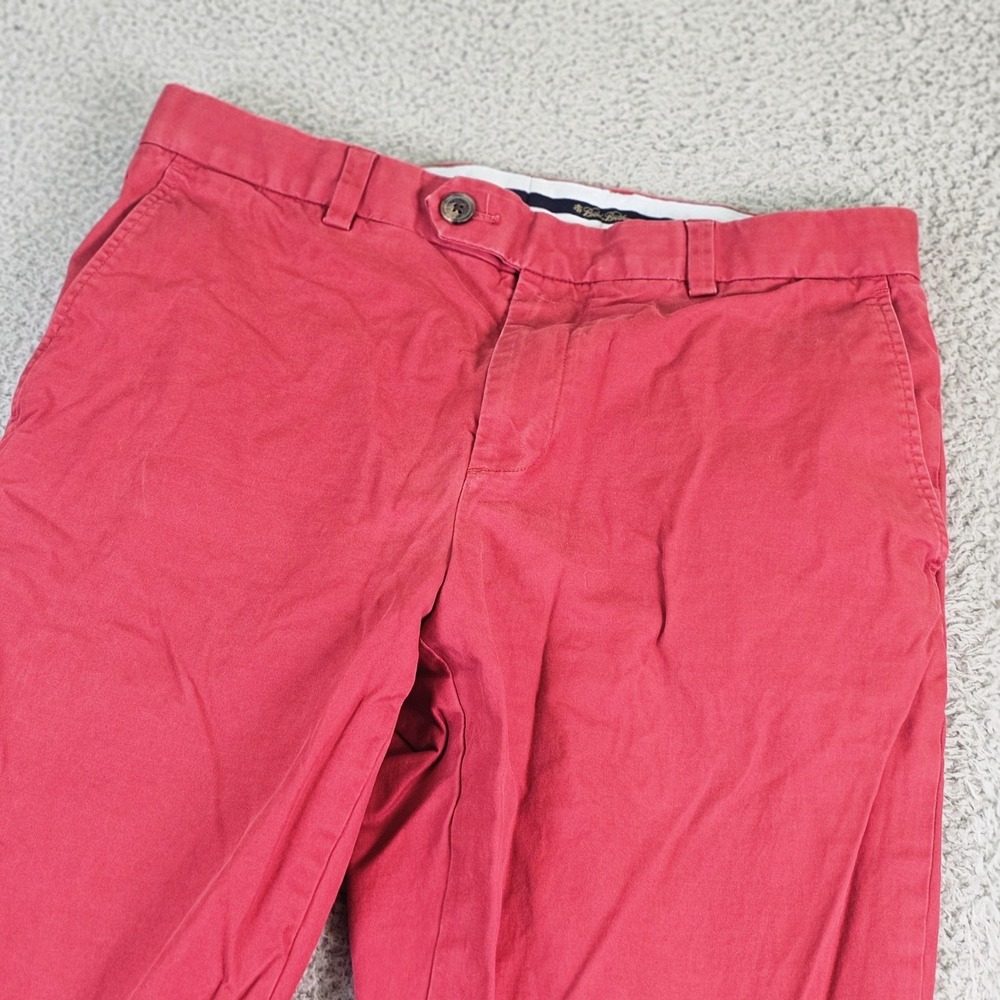 Brooks Brothers Milano Pants Mens 33x34 Red Chino Slim Fit Stretch Casual Cotton